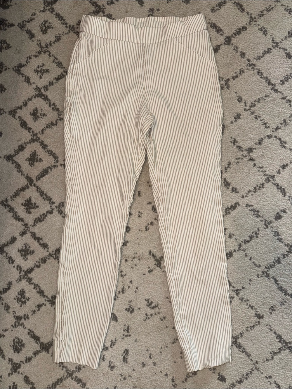 Anne Klein Cream with Pinstripe Tapered Trousers
